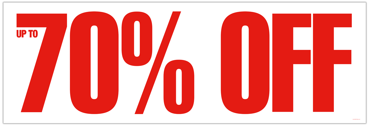 ‘Up to 70%’ Off Banner